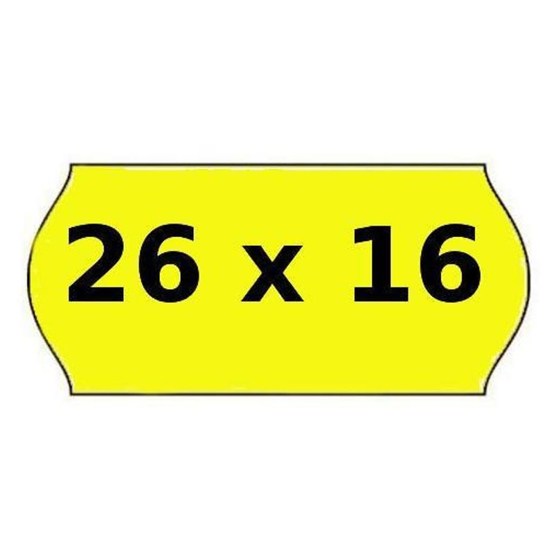 Rotolino Etichette Prezzi ad Onda Permanente 26x16 Fluo Giallo di Rotolificio Pugliese Srl