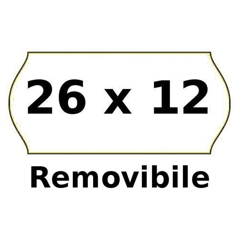 Rotolino Etichette Prezzi ad Onda 26x12 Bianco Removibile di Rotolificio Pugliese Srl