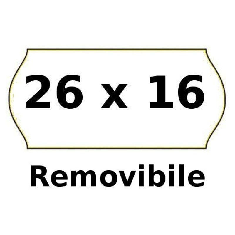 Rotolino Etichette Prezzi ad Onda 26x16 Bianco Removibile di Rotolificio Pugliese Srl