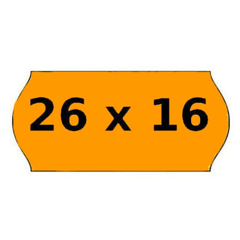 Rotolino Etichette Prezzi ad Onda Permanente 26x16 Fluo Arancio di Rotolificio Pugliese Srl