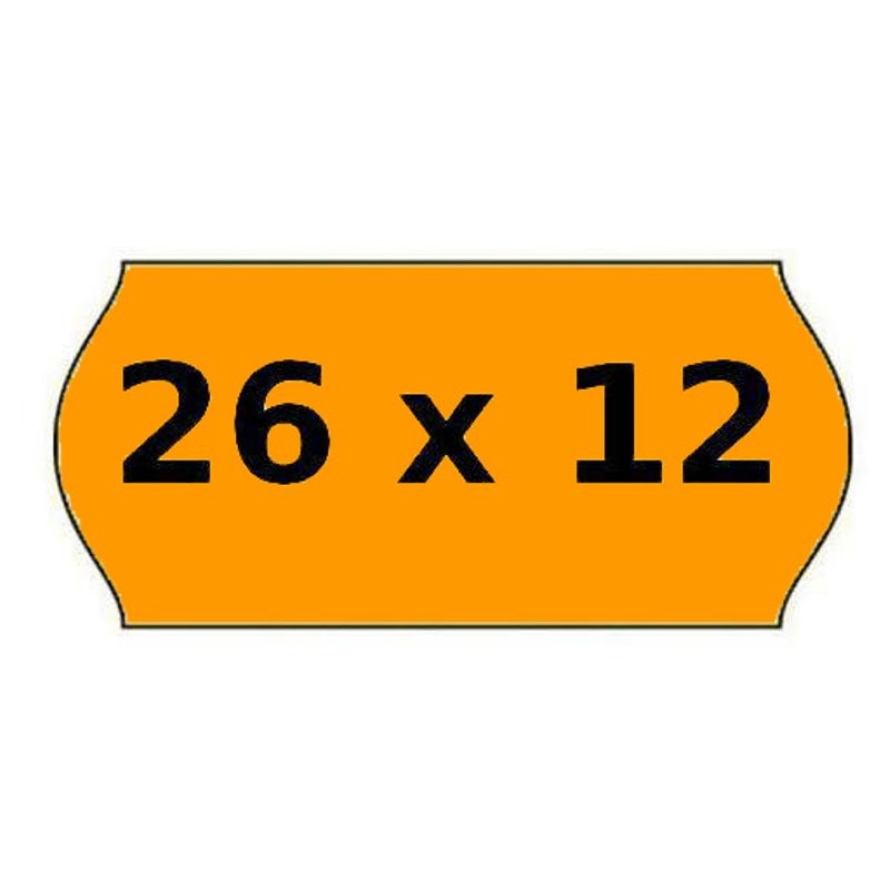 Rotolino Etichette Prezzi ad Onda Permanente 26x12 Fluo Arancio di Rotolificio Pugliese Srl