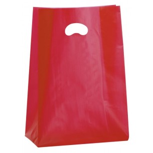 Borsa Manico Fagiolo Pe-Ld Rosso 25+5+5x45 10 Kg di Futura Bioplast Srl