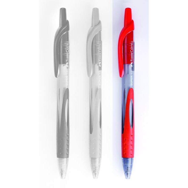 Penna a Sfera a Scatto Colore Rosso - Confezione da 12 Pezzi di Faber-Castell