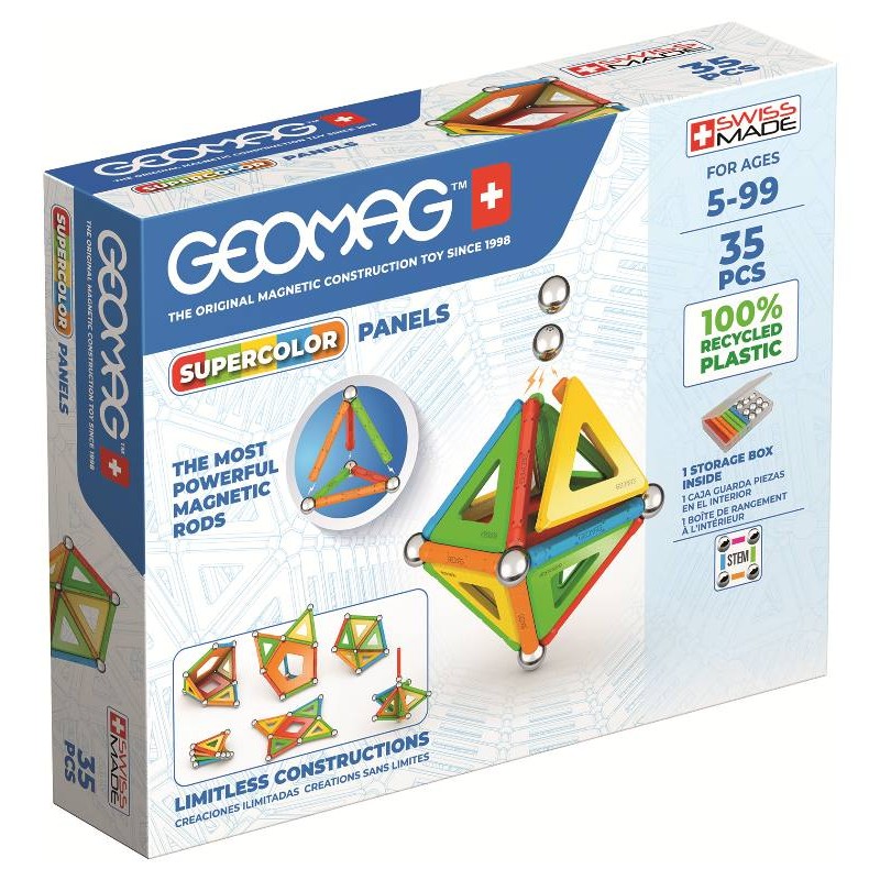 Supercolor Panels Recycled 35 Pcs di Geomag