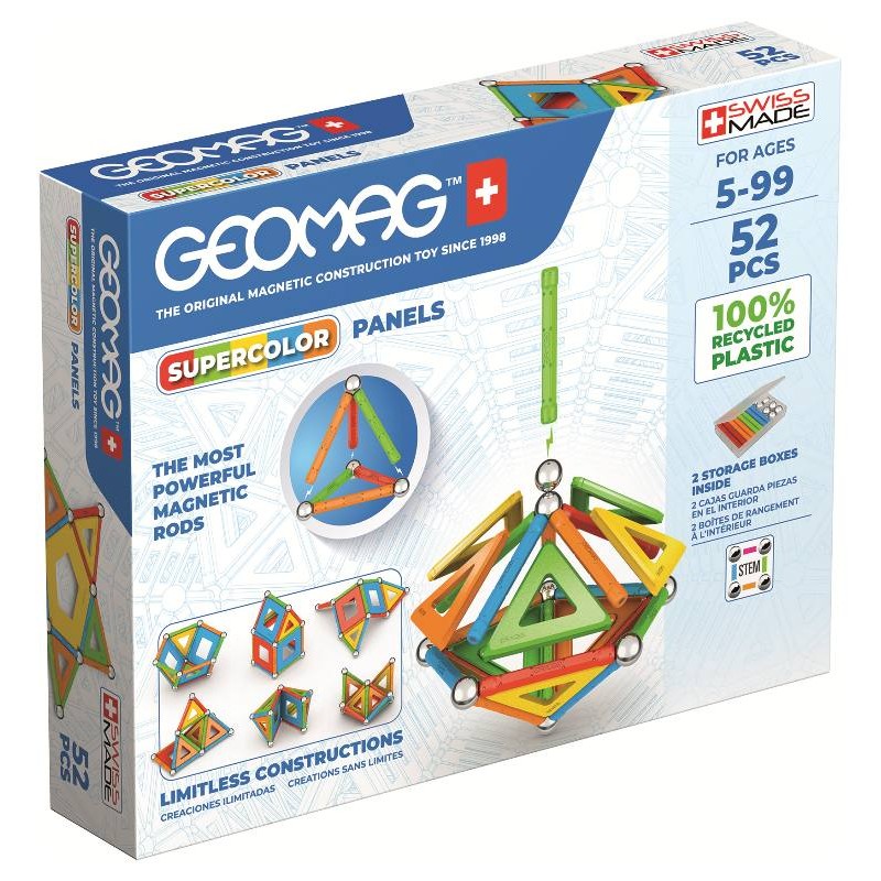 Supercolor Panels Recycled 52 Pcs di Geomag