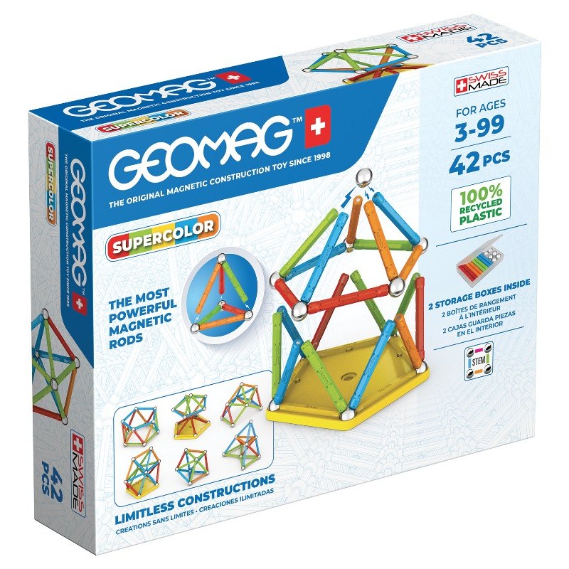 Supercolor Panels Recycled 42 Pcs di Geomag