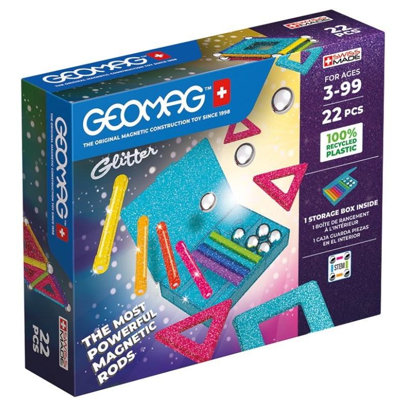 Glitter Panels Recycled 22 Pcs di Geomag