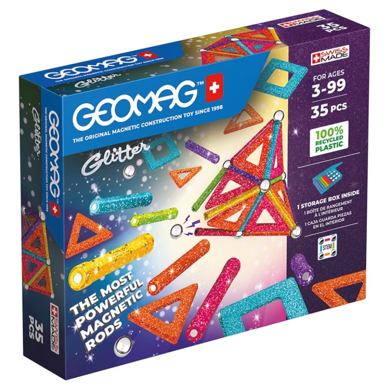 Glitter Panels Recycled 35 Pcs di Geomag