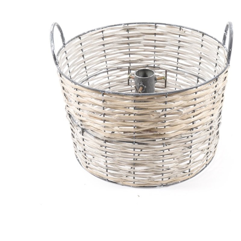 Base per Albero in Metallo e Vimini Grande con Sacco in Tessuto per Riempimento Pesi 39x39xh.31 Cm di Mercury Srl
