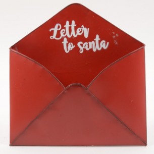 Busta per Letterine di Natale Rossa Grande in Metallo 31x30x5cm di Mercury Srl