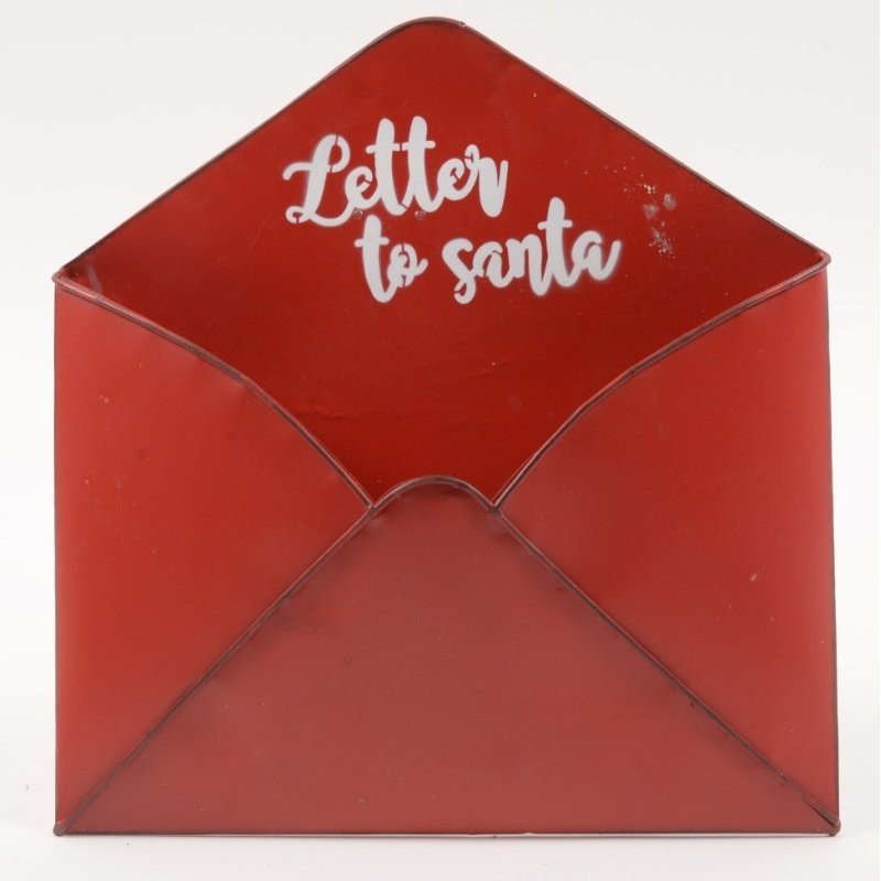 Busta per Letterine di Natale Rossa Grande in Metallo 31x30x5cm di Mercury Srl