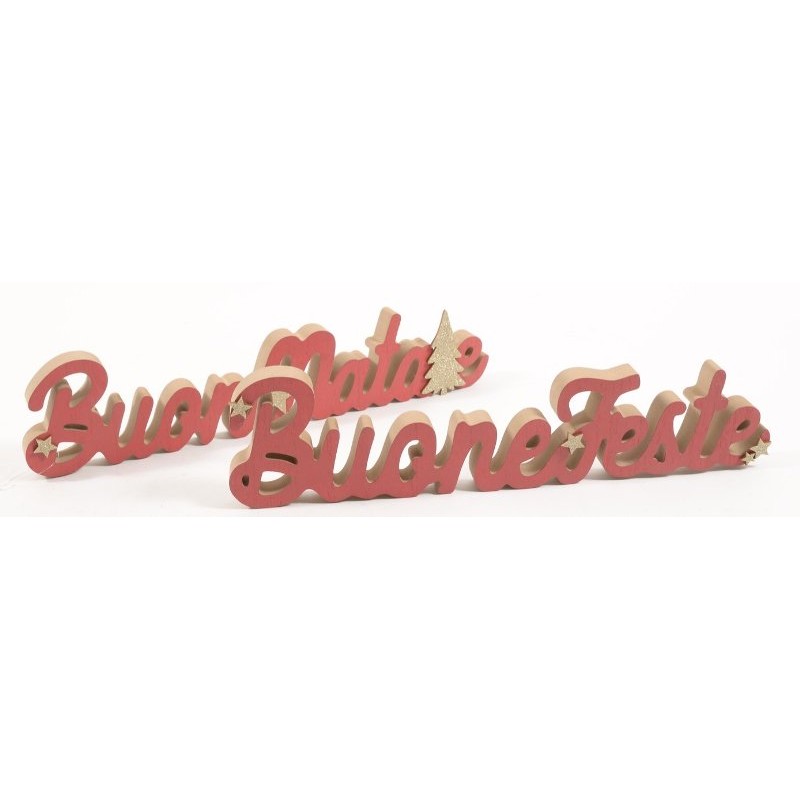 Decorazione Natalizia 'Buon Natale" 40x2xh.10cm Assortita di Mercury Srl