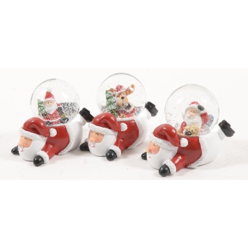 Palla di Neve Babbo Natale 7.5x5xh.6cm Decori Assortiti di Mercury Srl