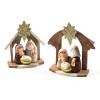 Presepe in Ceramica e Legno 13x6xh.15.5 Cm Assortito di Mercury Srl
