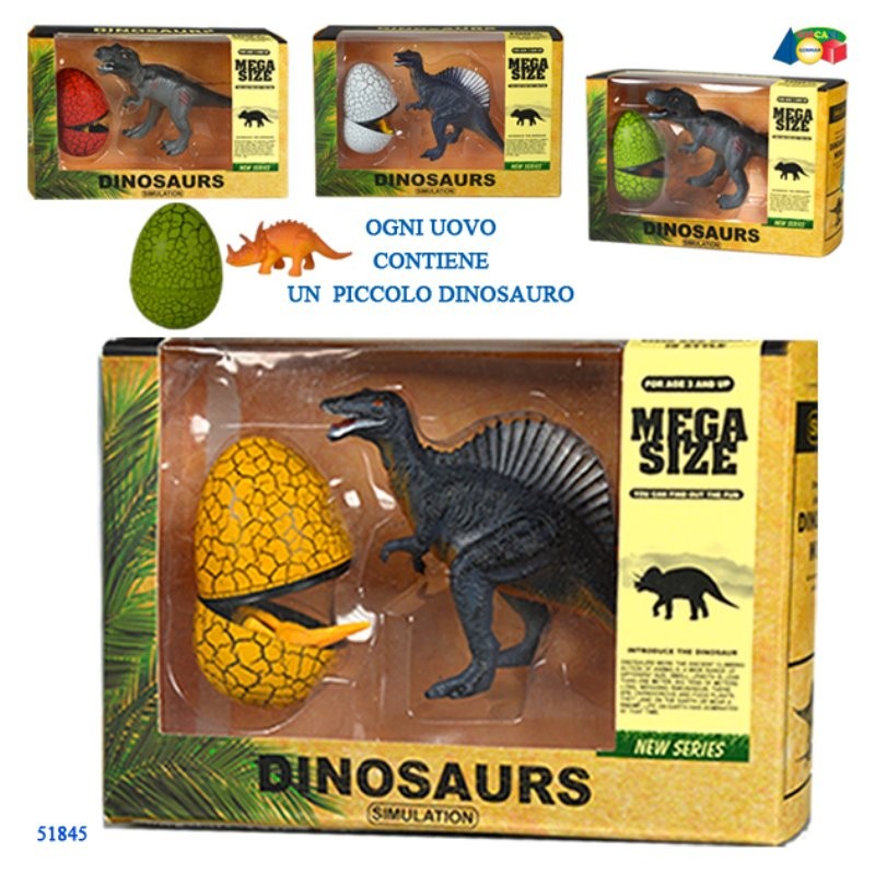 Conf.Vetr.Dinosauro+Uovo C/Minidino, Ass. di Givi, Ginocchio