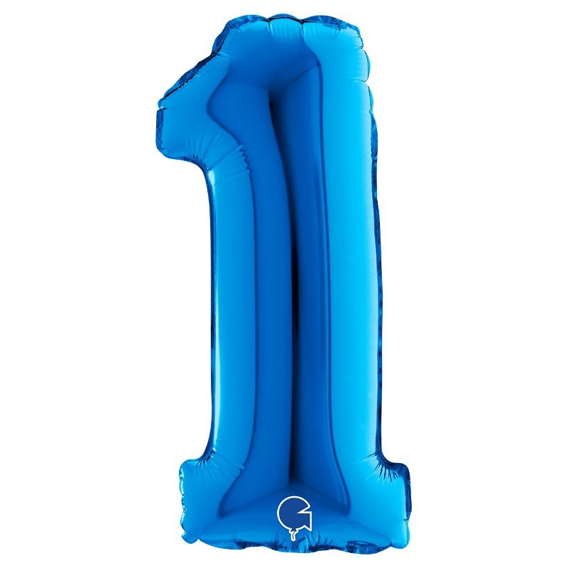 Palloncino Mylar 14'' (35cm) Numero 1 Blue di Grabo Srl