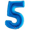 Palloncino Mylar 14'' (35cm) Numero 5 Blue di Grabo Srl