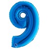 Palloncino Mylar 14'' (35cm) Numero 9 Blue di Grabo Srl