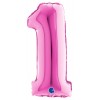 Palloncino Mylar 14'' (35cm) Numero 1 Fuxia di Grabo Srl