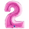 Palloncino Mylar 14'' (35cm) Numero 2 Fuxia di Grabo Srl