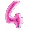 Palloncino Mylar 14'' (35cm) Numero 4 Fuxia di Grabo Srl
