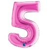 Palloncino Mylar 14'' (35cm) Numero 5 Fuxia di Grabo Srl