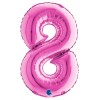 Palloncino Mylar 14'' (35cm) Numero 8 Fuxia di Grabo Srl