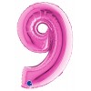 Palloncino Mylar 14'' (35cm) Numero 9 Fuxia di Grabo Srl