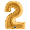 Palloncino Mylar 14'' (35cm) Numero 2 Gold (Oro) di Grabo Srl