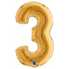 Palloncino Mylar 14'' (35cm) Numero 3 Gold (Oro) di Grabo Srl