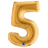 Palloncino Mylar 14'' (35cm) Numero 5 Gold (Oro) di Grabo Srl