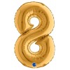 Palloncino Mylar 14'' (35cm) Numero 8 Gold (Oro) di Grabo Srl