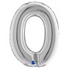 Palloncino Mylar 14'' (35cm) Numero 0 Silver (Argento) di Grabo Srl
