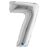 Palloncino Mylar 14'' (35cm) Numero 7 Silver (Argento) di Grabo Srl