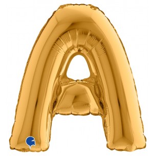 Palloncino Mylar 14'' (35cm) Lettera a Gold (Oro) di Grabo Srl