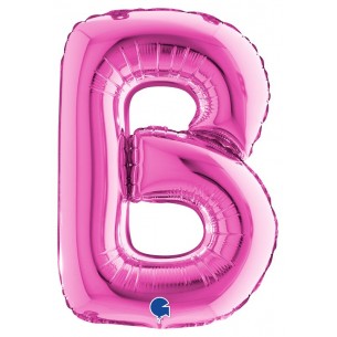 Palloncino Mylar 14'' (35cm) Lettera B Fuxia di Grabo Srl
