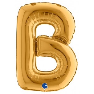 Palloncino Mylar 14'' (35cm) Lettera B Gold (Oro) di Grabo Srl