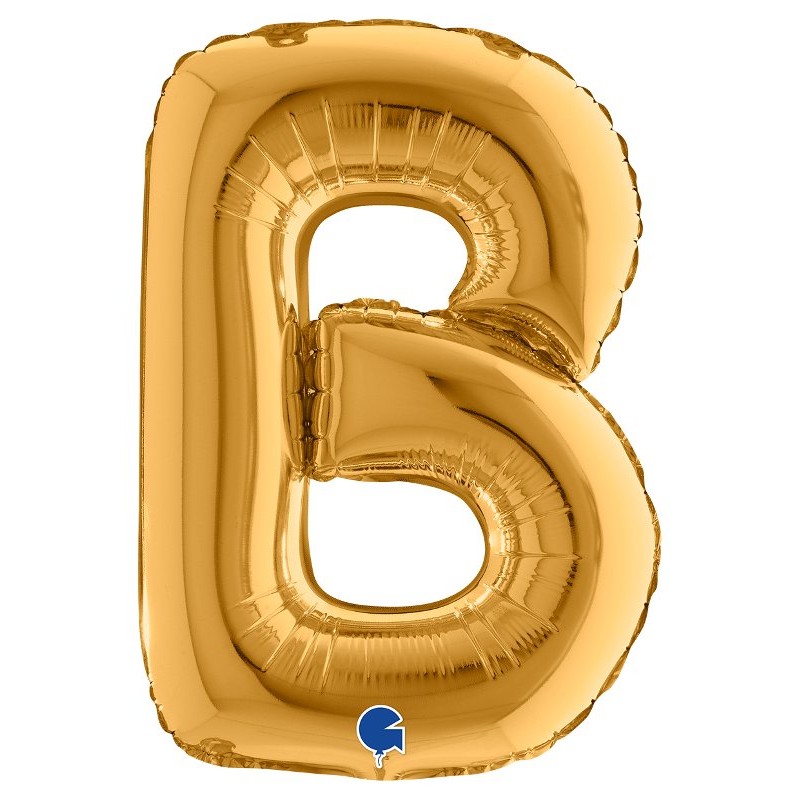 Palloncino Mylar 14'' (35cm) Lettera B Gold (Oro) di Grabo Srl