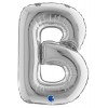 Palloncino Mylar 14'' (35cm) Lettera B Silver (Argento) di Grabo Srl