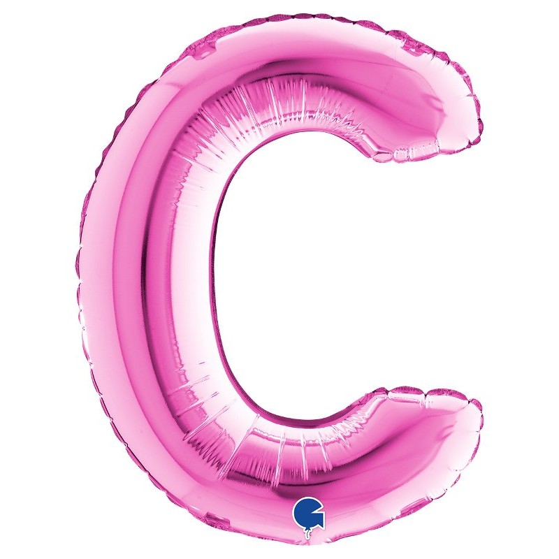 Palloncino Mylar 14'' (35cm) Lettera C Fuxia di Grabo Srl