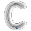 Palloncino Mylar 14'' (35cm) Lettera C Silver (Argento) di Grabo Srl