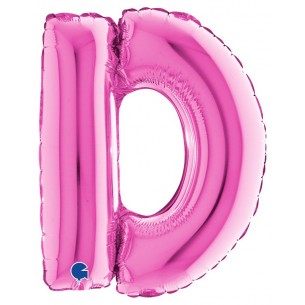 Palloncino Mylar 14'' (35cm) Lettera D Fuxia di Grabo Srl