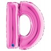 Palloncino Mylar 14'' (35cm) Lettera D Fuxia di Grabo Srl