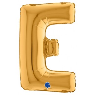 Palloncino Mylar 14'' (35cm) Lettera e Gold (Oro) di Grabo Srl