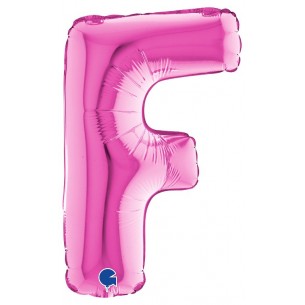 Palloncino Mylar 14'' (35cm) Lettera F Fuxia di Grabo Srl