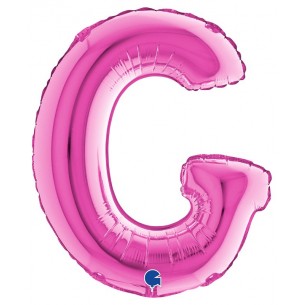 Palloncino Mylar 14'' (35cm) Lettera G Fuxia di Grabo Srl