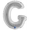 Palloncino Mylar 14'' (35cm) Lettera G Silver (Argento) di Grabo Srl