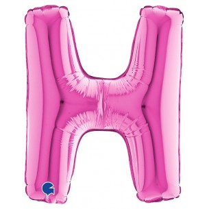 Palloncino Mylar 14'' (35cm) Lettera H Fuxia di Grabo Srl