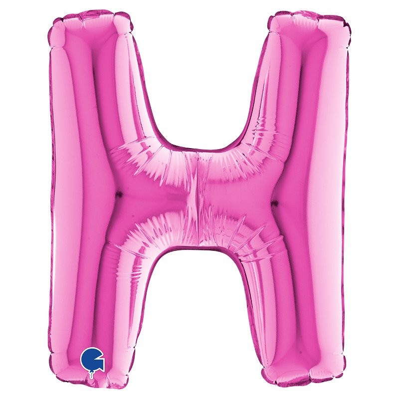 Palloncino Mylar 14'' (35cm) Lettera H Fuxia di Grabo Srl