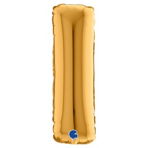 Palloncino Mylar 14'' (35cm) Lettera i Gold (Oro) di Grabo Srl